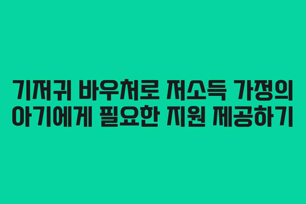 기저귀 바우처로 저소득 가정의 아기에게 필요한 지원 제공하기 기저귀 바우처로 저소득 가정의 아기에게 필요한 지원 제공하기