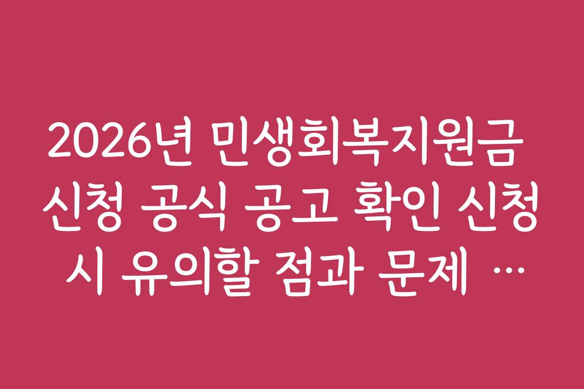 2026년 민생회복지원금 신청 공식 공고 확인 신청 시 유의할 점과 문제 해결 방법
