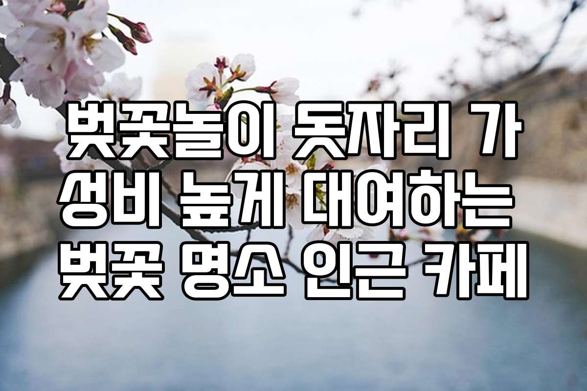벚꽃놀이 돗자리 가성비 높게 대여하는 벚꽃 명소 인근 카페