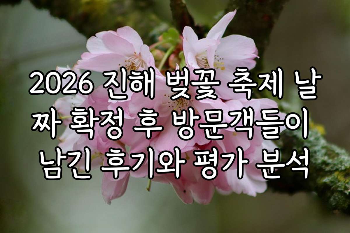 2026 진해 벚꽃 축제 날짜 확정 후 방문객들이 남긴 후기와 평가 분석