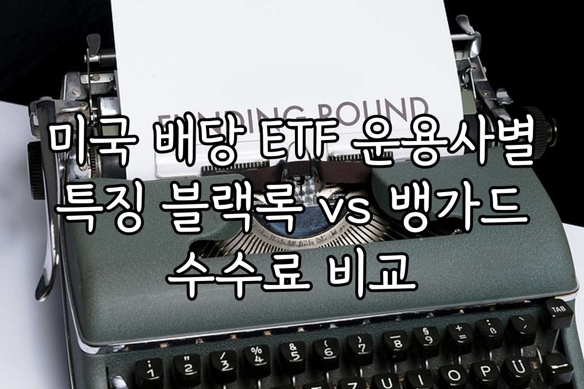 미국 배당 ETF 운용사별 특징 블랙록 vs 뱅가드 수수료 비교