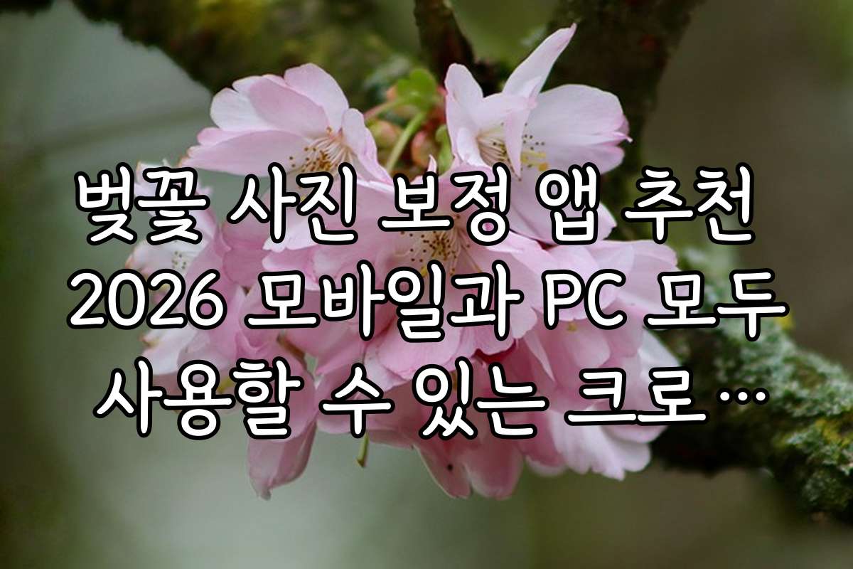 벚꽃 사진 보정 앱 추천 2026 모바일과 PC 모두 사용할 수 있는 크로스플랫폼 앱 추천