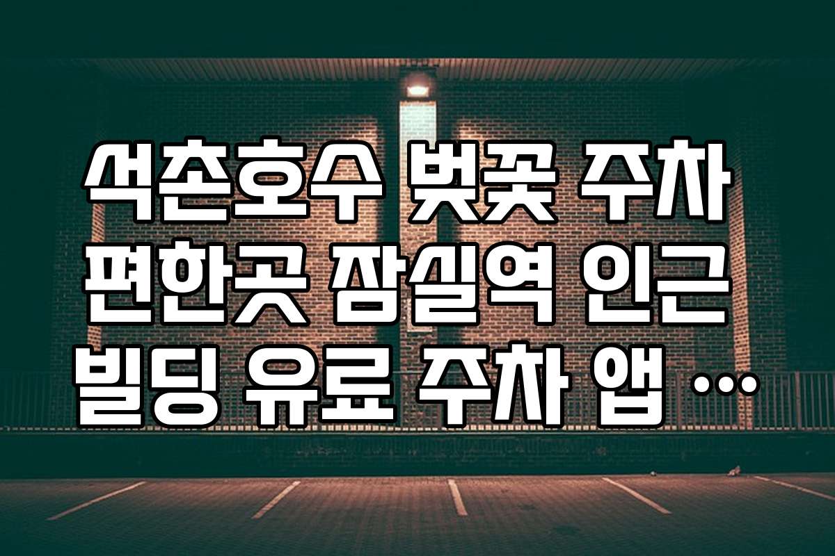 석촌호수 벚꽃 주차 편한곳 잠실역 인근 빌딩 유료 주차 앱 결제