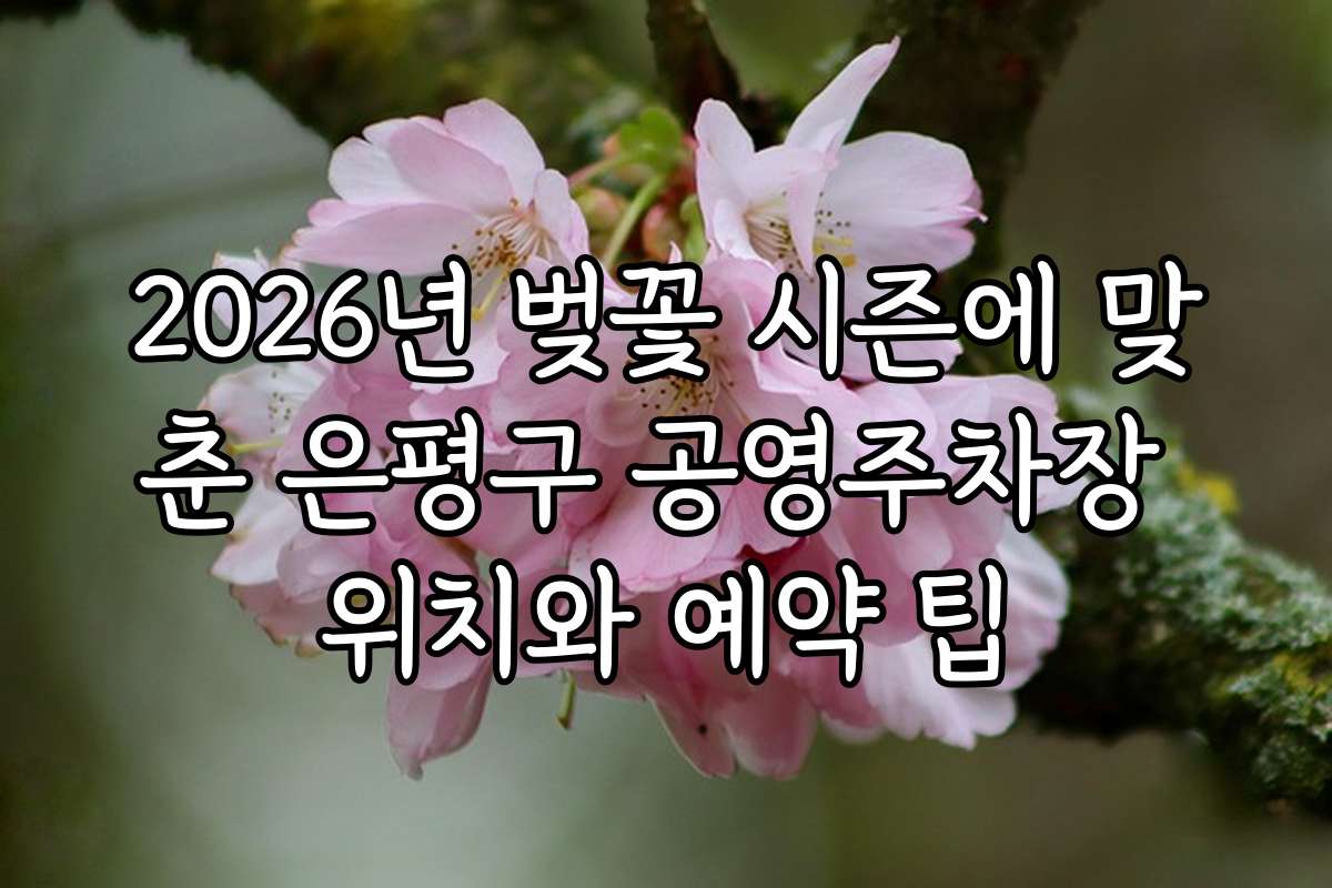 2026년 벚꽃 시즌에 맞춘 은평구 공영주차장 위치와 예약 팁