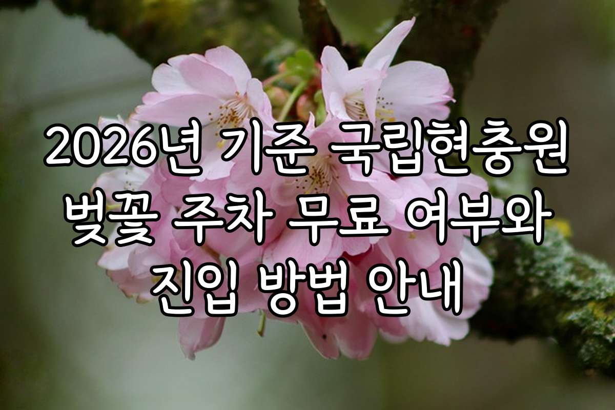 2026년 기준 국립현충원 벚꽃 주차 무료 여부와 진입 방법 안내