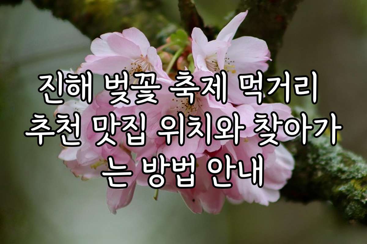 진해 벚꽃 축제 먹거리 추천 맛집 위치와 찾아가는 방법 안내