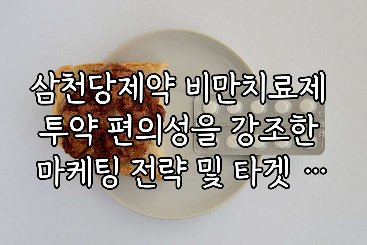삼천당제약 비만치료제 투약 편의성을 강조한 마케팅 전략 및 타겟 고객 분석