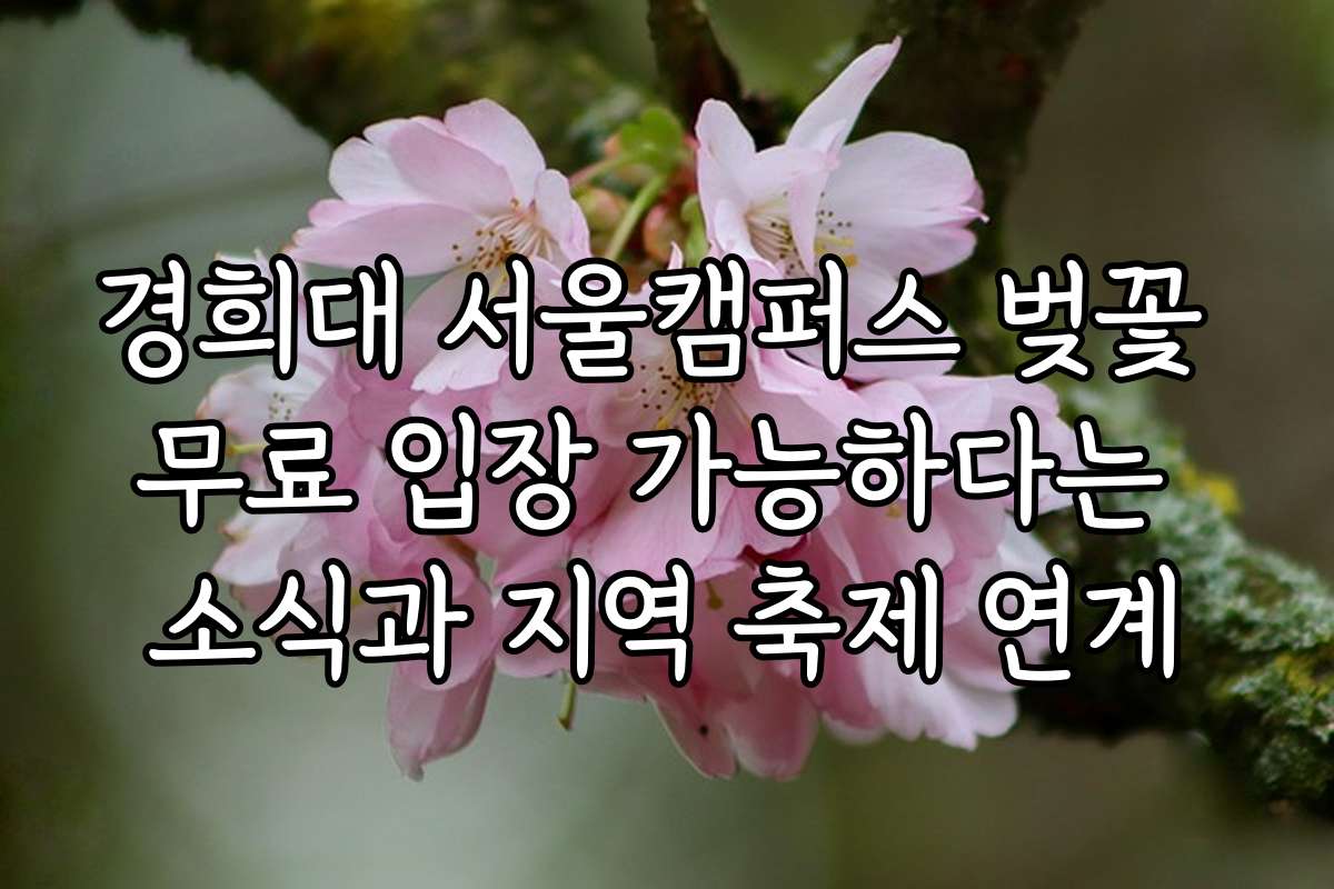 경희대 서울캠퍼스 벚꽃 무료 입장 가능하다는 소식과 지역 축제 연계