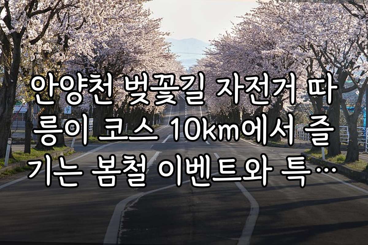 안양천 벚꽃길 자전거 따릉이 코스 10km에서 즐기는 봄철 이벤트와 특별 행사 일정
