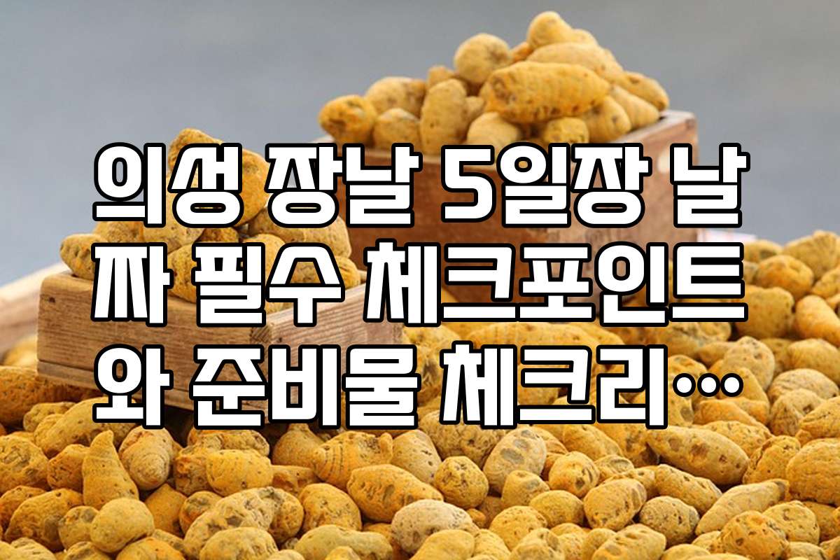 의성 장날 5일장 날짜 필수 체크포인트와 준비물 체크리스트 작성법