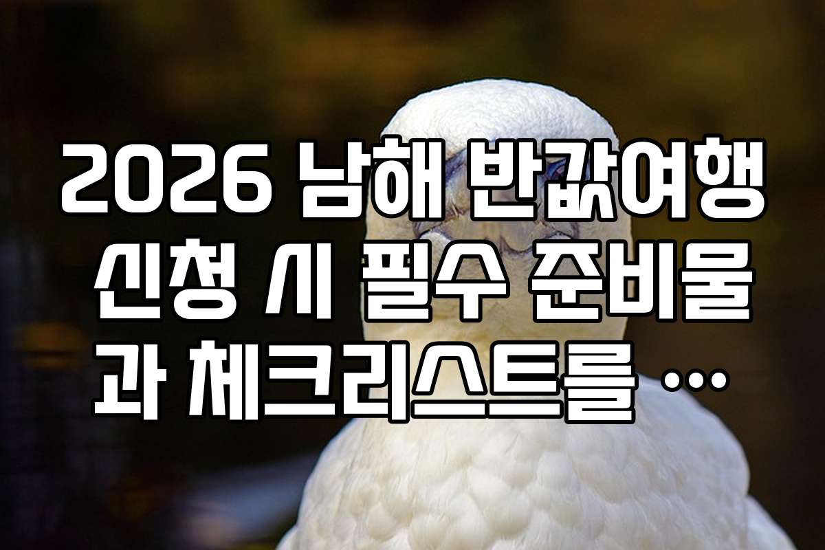 2026 남해 반값여행 신청 시 필수 준비물과 체크리스트를 알려드립니다