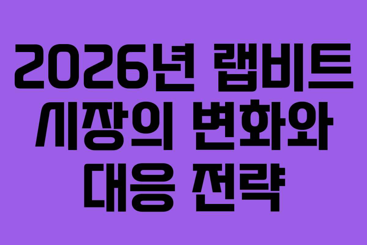 2026년 랩비트 시장의 변화와 대응 전략