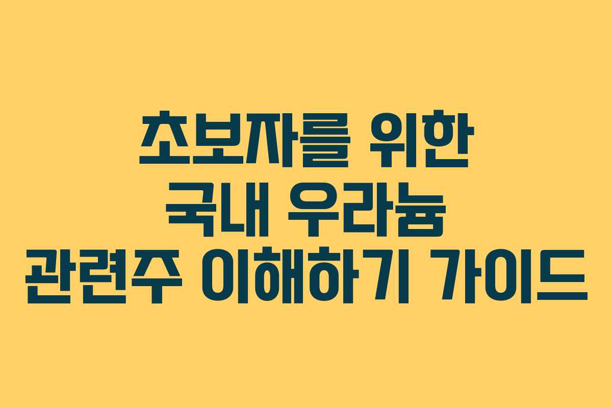초보자를 위한 국내 우라늄 관련주 이해하기 가이드