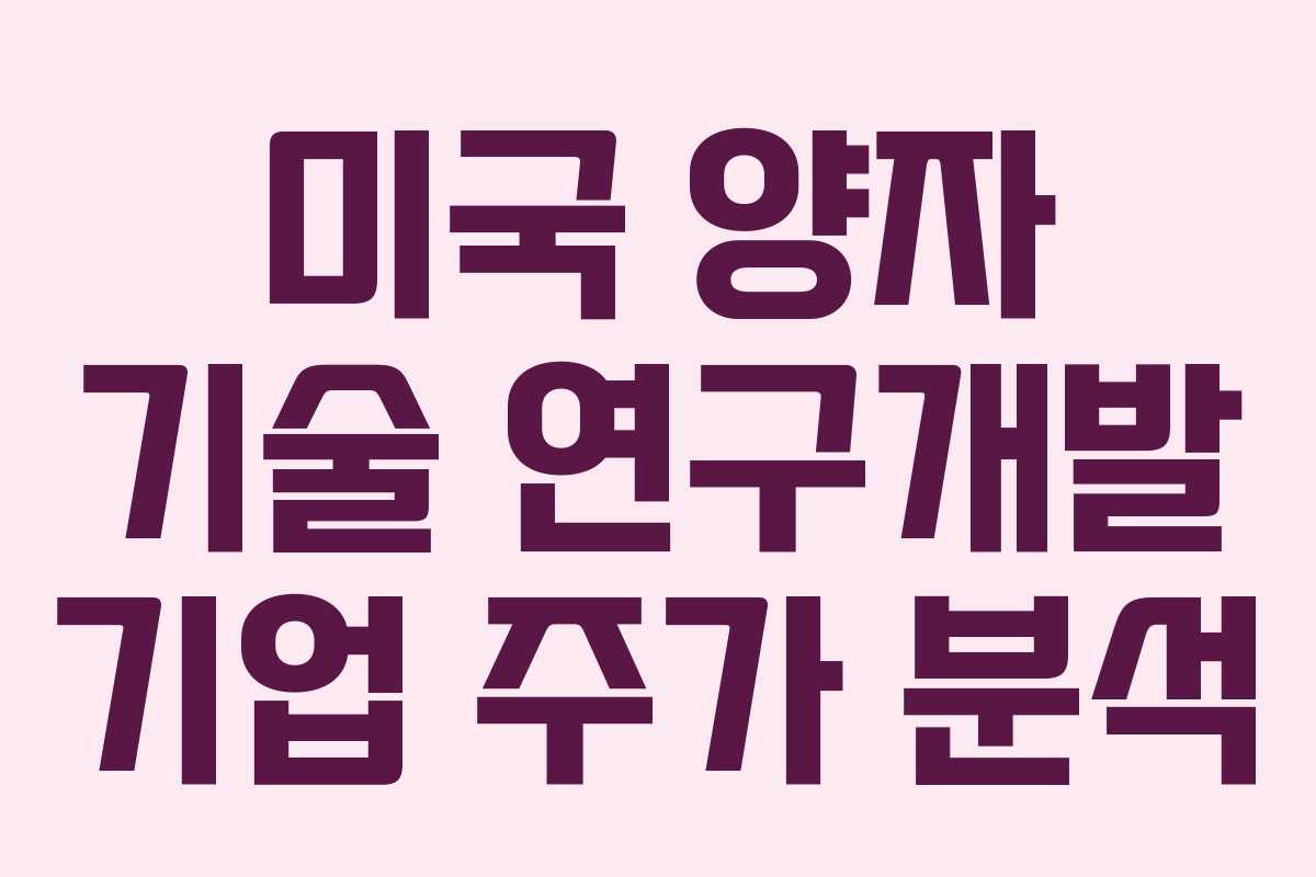 미국 양자 기술 연구개발 기업 주가 분석