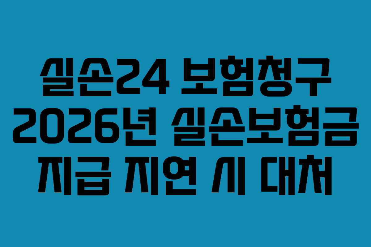 실손24 보험청구 2026년 실손보험금 지급 지연 시 대처