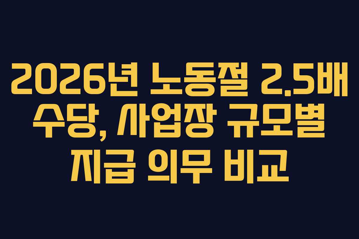 2026년 노동절 2.5배 수당, 사업장 규모별 지급 의무 비교