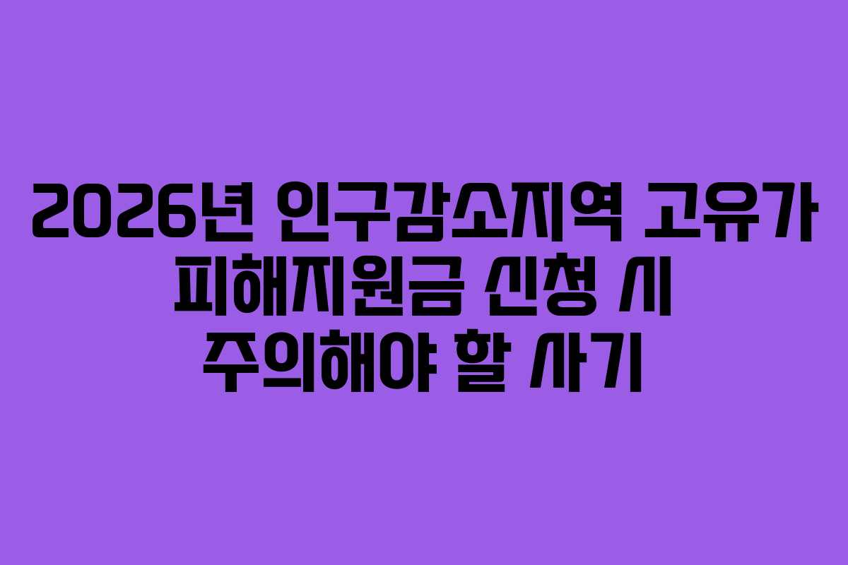 2026년 인구감소지역 고유가 피해지원금 신청 시 주의해야 할 사기