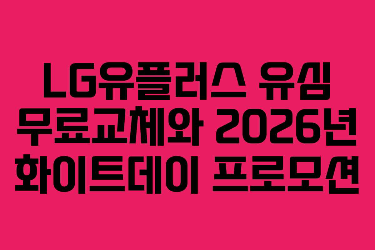 LG유플러스 유심 무료교체와 2026년 화이트데이 프로모션