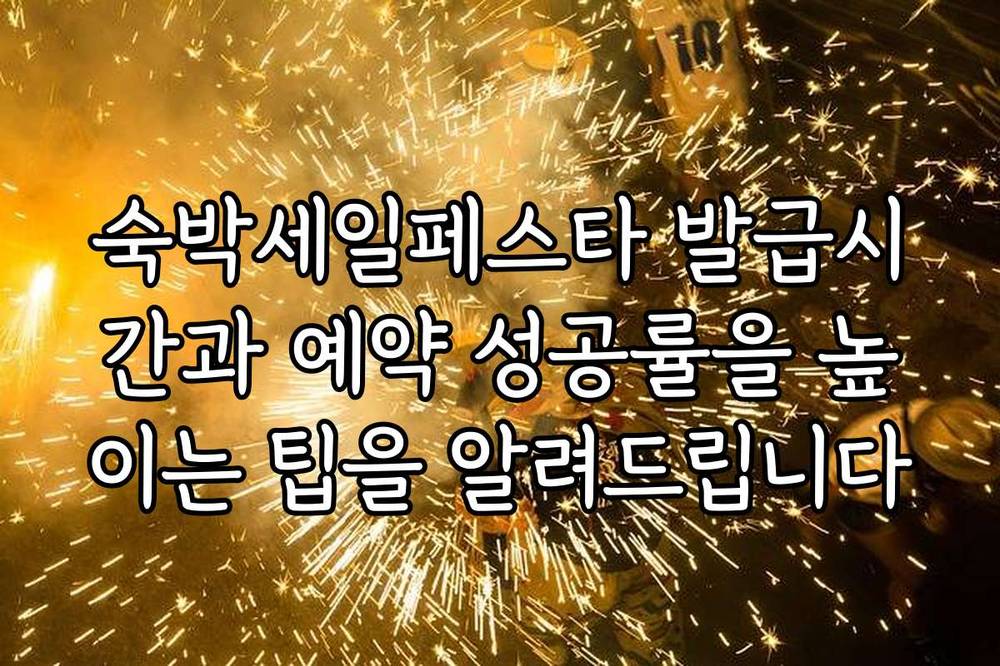 숙박세일페스타 발급시간과 예약 성공률을 높이는 팁을 알려드립니다