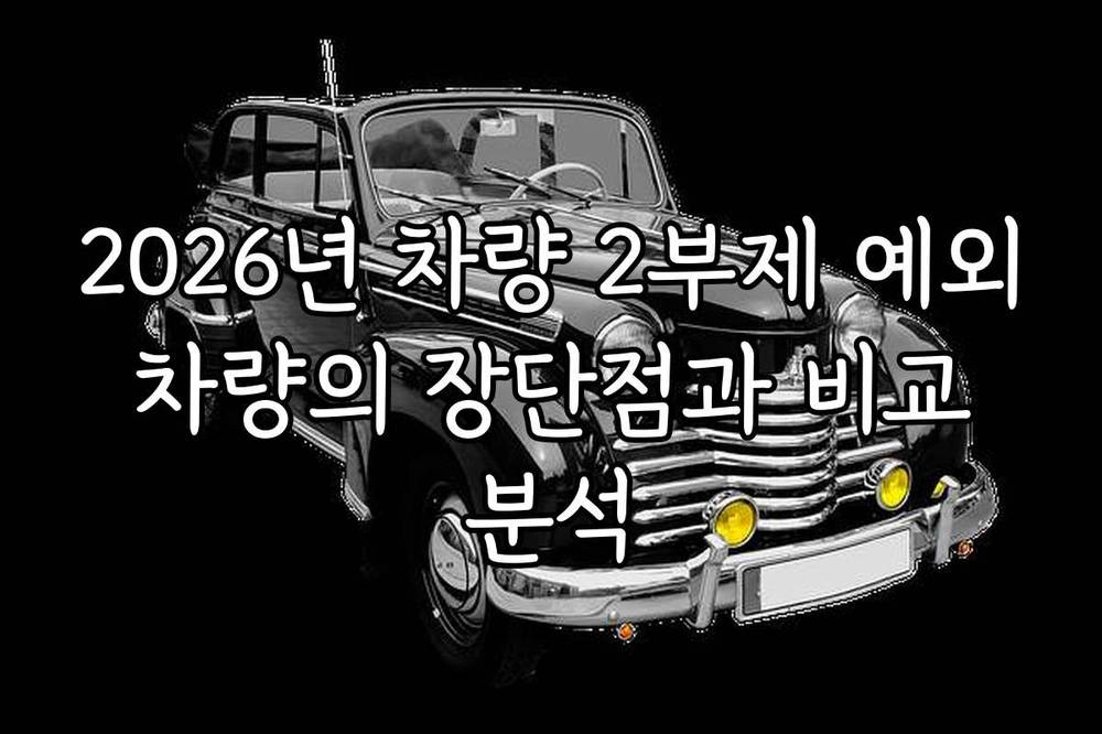 2026년 차량 2부제 예외 차량의 장단점과 비교 분석