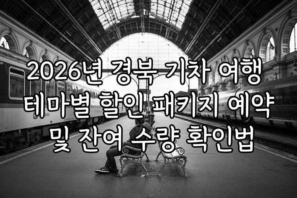 2026년 경북 기차 여행 테마별 할인 패키지 예약 및 잔여 수량 확인법