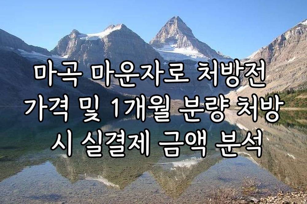 마곡 마운자로 처방전 가격 및 1개월 분량 처방 시 실결제 금액 분석