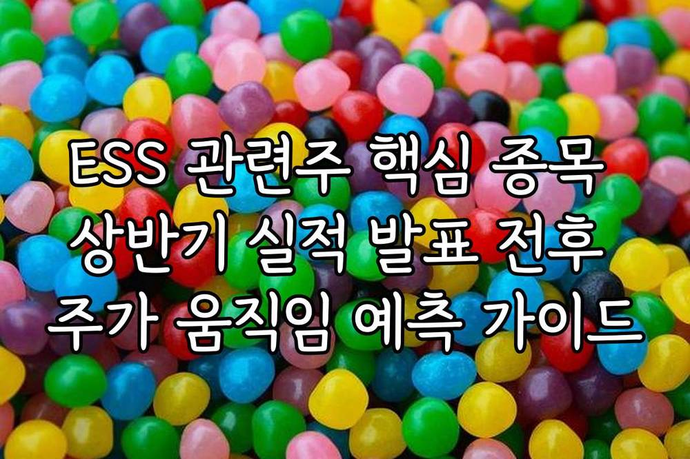 ESS 관련주 핵심 종목 상반기 실적 발표 전후 주가 움직임 예측 가이드
