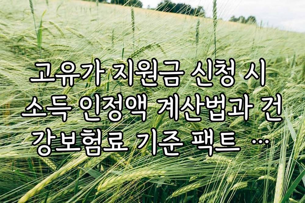 고유가 지원금 신청 시 소득 인정액 계산법과 건강보험료 기준 팩트 체크
