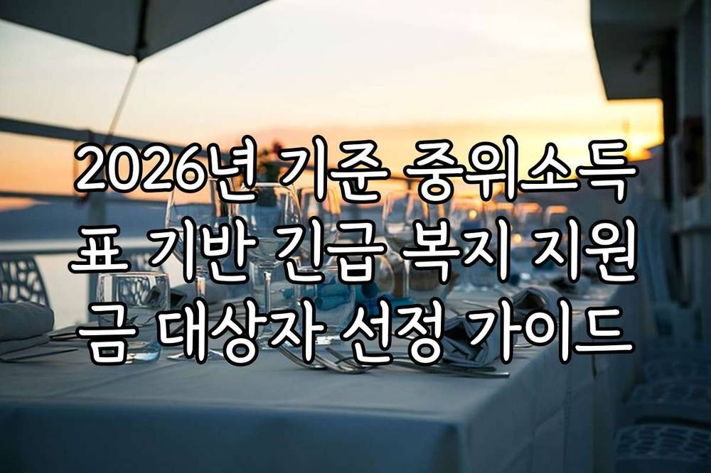 2026년 기준 중위소득표 기반 긴급 복지 지원금 대상자 선정 가이드
