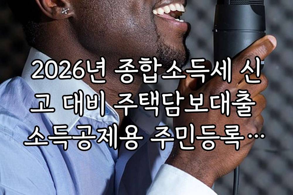 2026년 종합소득세 신고 대비 주택담보대출 소득공제용 주민등록등본 확인
