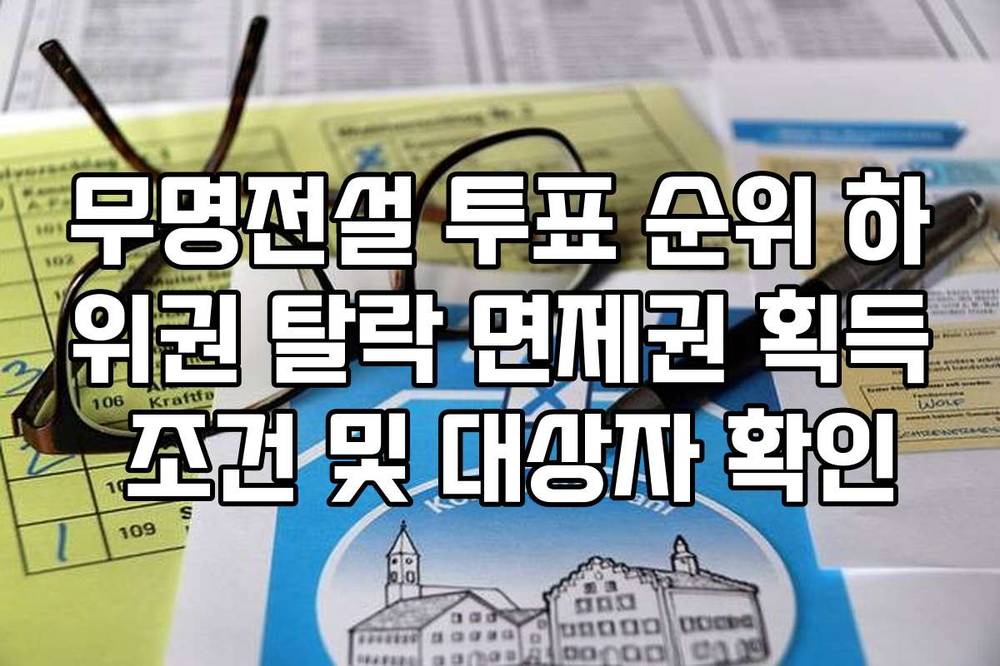 무명전설 투표 순위 하위권 탈락 면제권 획득 조건 및 대상자 확인