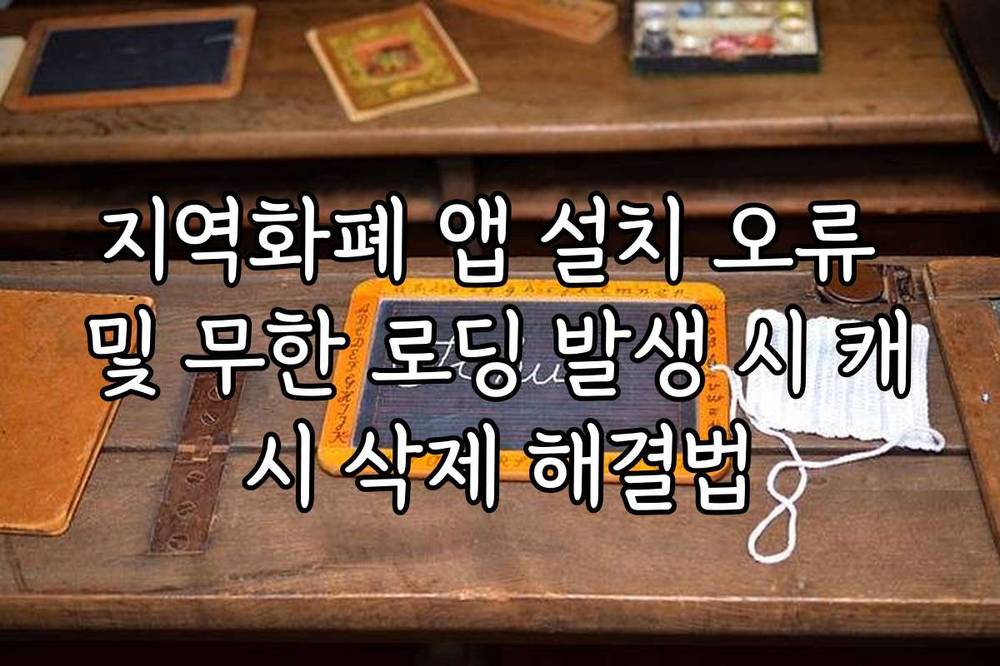 지역화폐 앱 설치 오류 및 무한 로딩 발생 시 캐시 삭제 해결법
