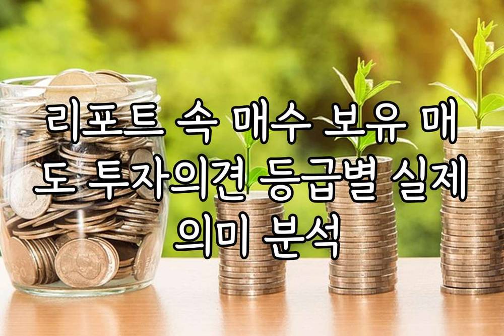 리포트 속 매수 보유 매도 투자의견 등급별 실제 의미 분석