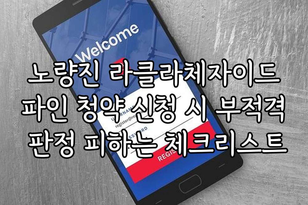 노량진 라클라체자이드파인 청약 신청 시 부적격 판정 피하는 체크리스트