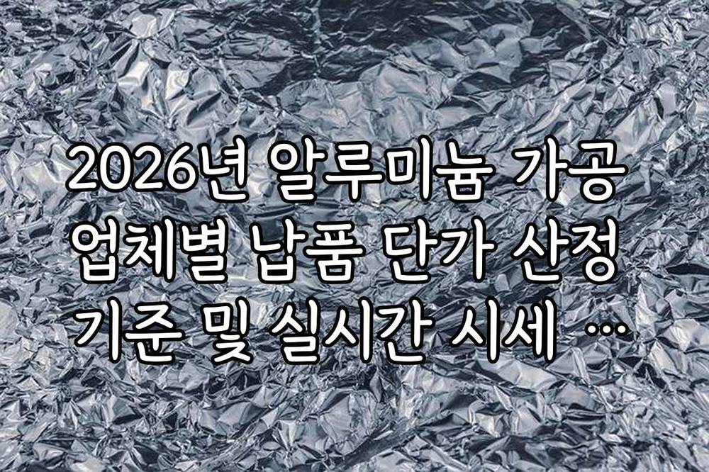 2026년 알루미늄 가공 업체별 납품 단가 산정 기준 및 실시간 시세 연동법