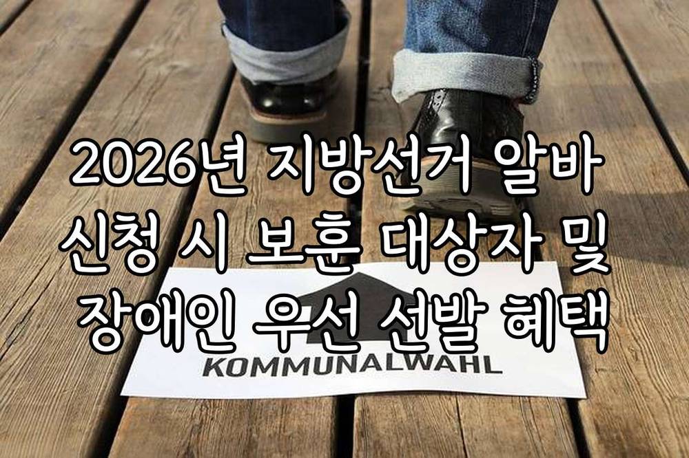 2026년 지방선거 알바 신청 시 보훈 대상자 및 장애인 우선 선발 혜택