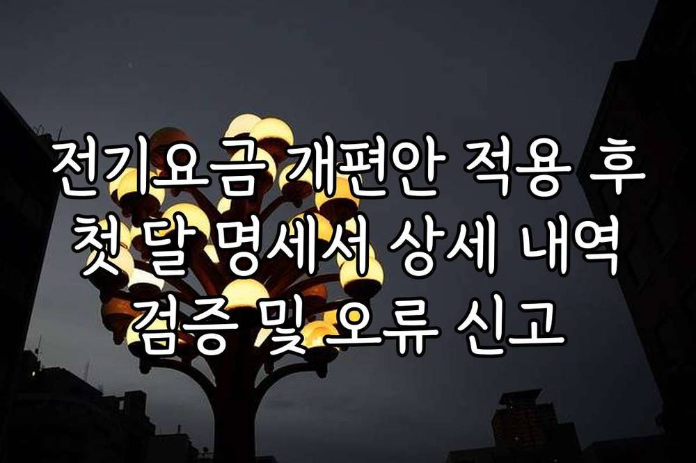 전기요금 개편안 적용 후 첫 달 명세서 상세 내역 검증 및 오류 신고
