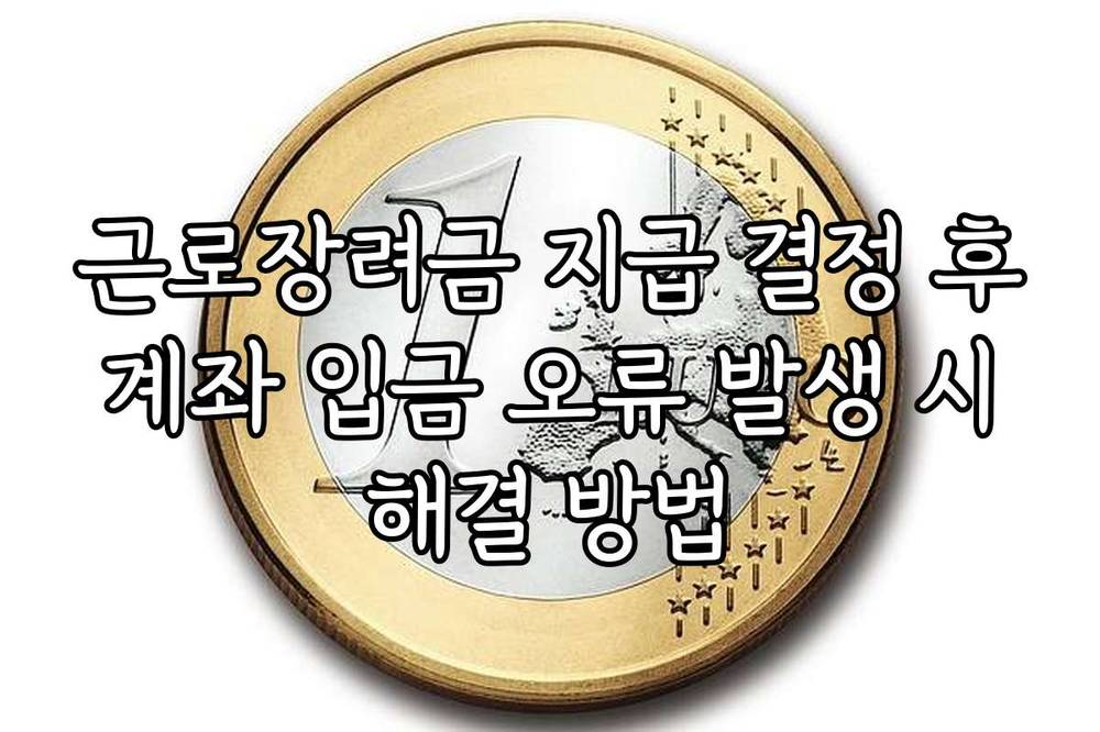 근로장려금 지급 결정 후 계좌 입금 오류 발생 시 해결 방법