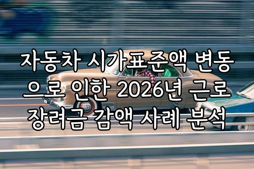 자동차 시가표준액 변동으로 인한 2026년 근로장려금 감액 사례 분석