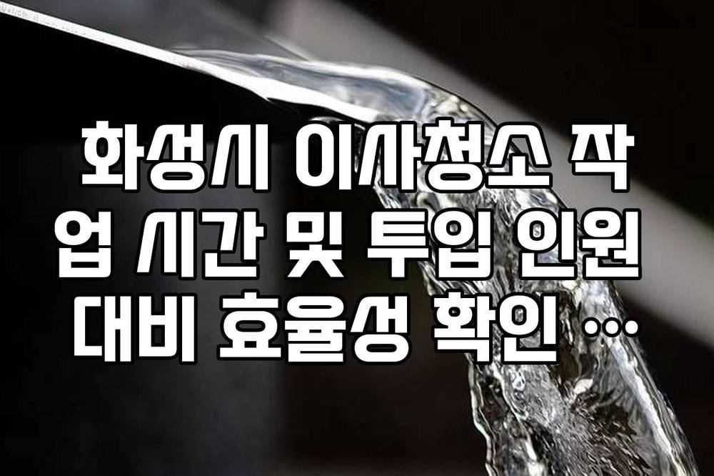 화성시 이사청소 작업 시간 및 투입 인원 대비 효율성 확인 체크리스트