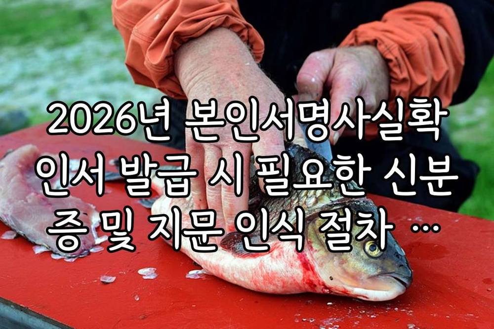 2026년 본인서명사실확인서 발급 시 필요한 신분증 및 지문 인식 절차 가이드