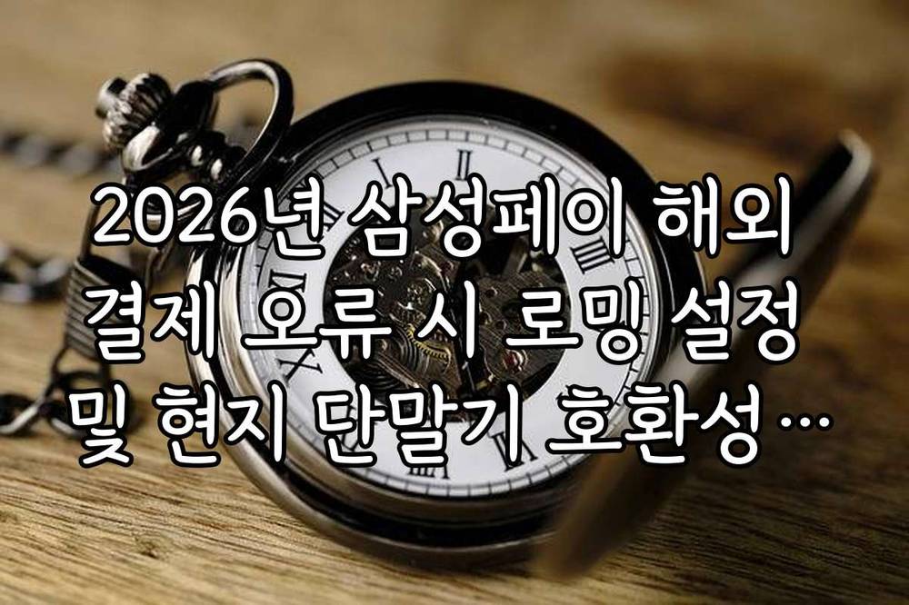 2026년 삼성페이 해외 결제 오류 시 로밍 설정 및 현지 단말기 호환성 확인