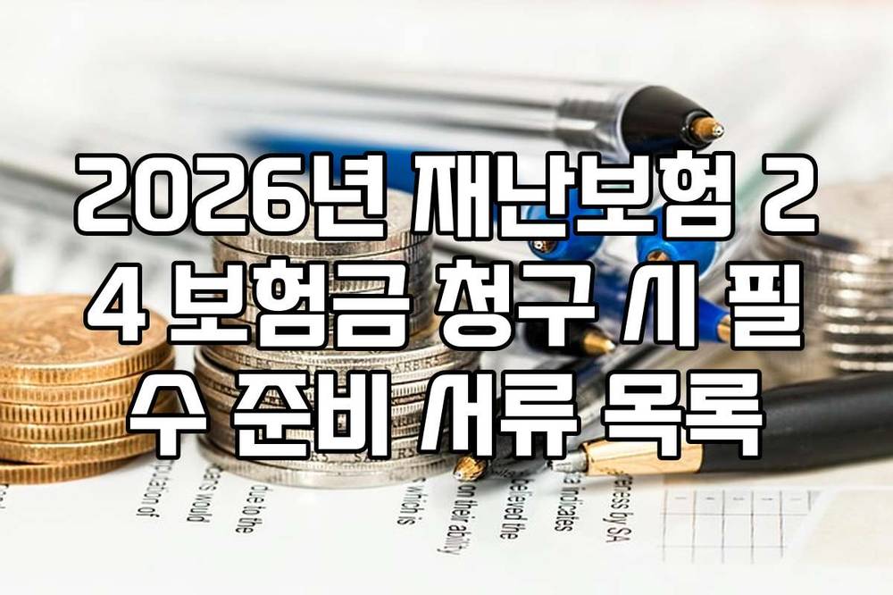 2026년 재난보험 24 보험금 청구 시 필수 준비 서류 목록