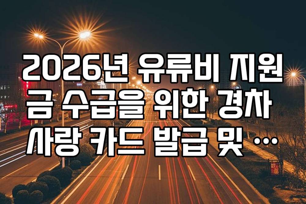 2026년 유류비 지원금 수급을 위한 경차 사랑 카드 발급 및 혜택 비교