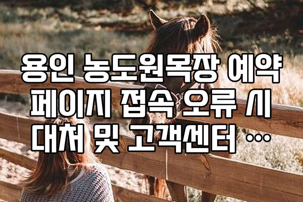 용인 농도원목장 예약 페이지 접속 오류 시 대처 및 고객센터 번호