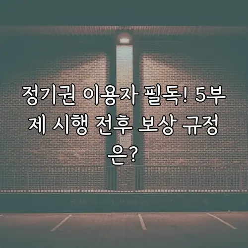 정기권 이용자 필독! 5부제 시행 전후 보상 규정은?