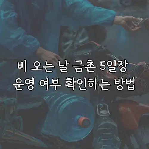 비 오는 날 금촌 5일장 운영 여부 확인하는 방법