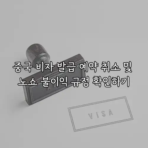 중국 비자 발급 예약 취소 및 노쇼 불이익 규정 확인하기