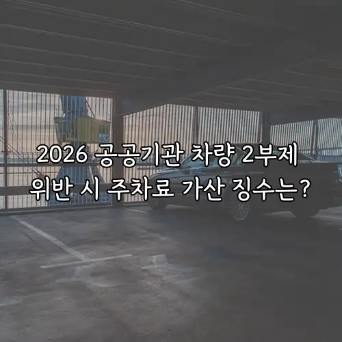 2026 공공기관 차량 2부제 위반 시 주차료 가산 징수는?