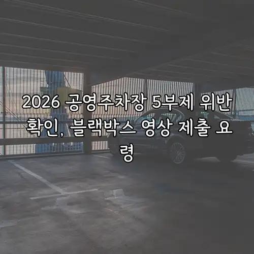 2026 공영주차장 5부제 위반 확인, 블랙박스 영상 제출 요령